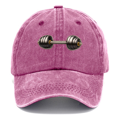 Embroidered patch design - WEIGHTLIFTING BARBELL - heavy barbell with plates in - Classic Cap - Dusty Rose(Rose)