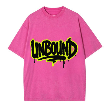 Bold typography design - "UNBOUND" - without limits, free from constraints - Vintage T-shirt - Dusty Rose(Rose)