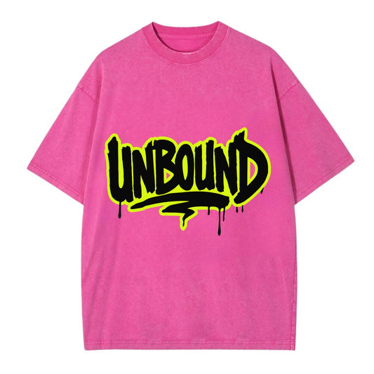 Bold typography design - "UNBOUND" - without limits, free from constraints - Vintage T-shirt - Dusty Rose(Rose)