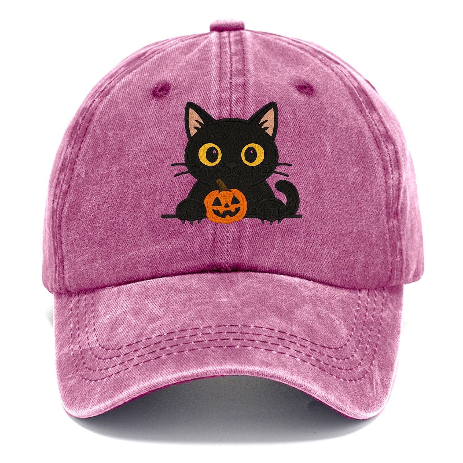 Midnight the black cat wearing round spectacles while studying the viewer. - Classic Cap - Dusty Rose(Rose)