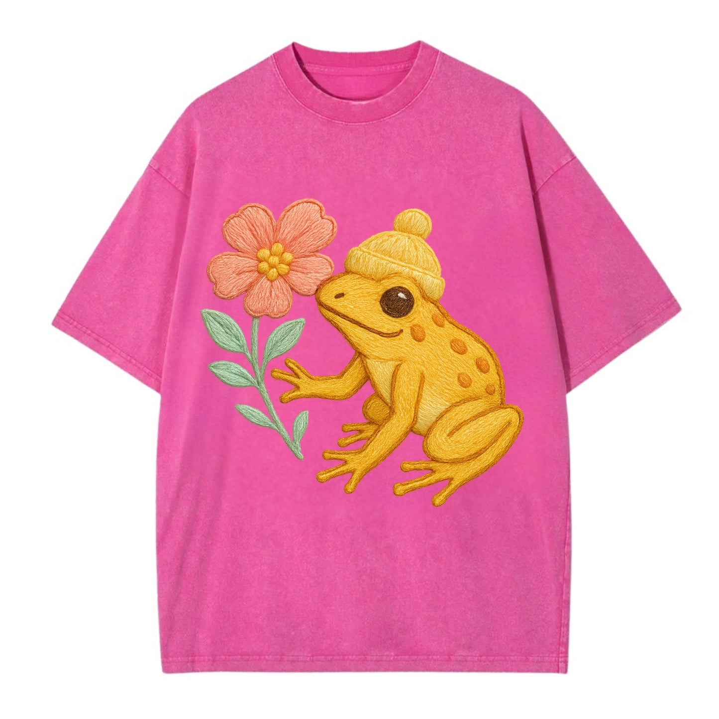 Yellow Dart Frog - Vintage T-shirt - Dusty Rose(Rose)