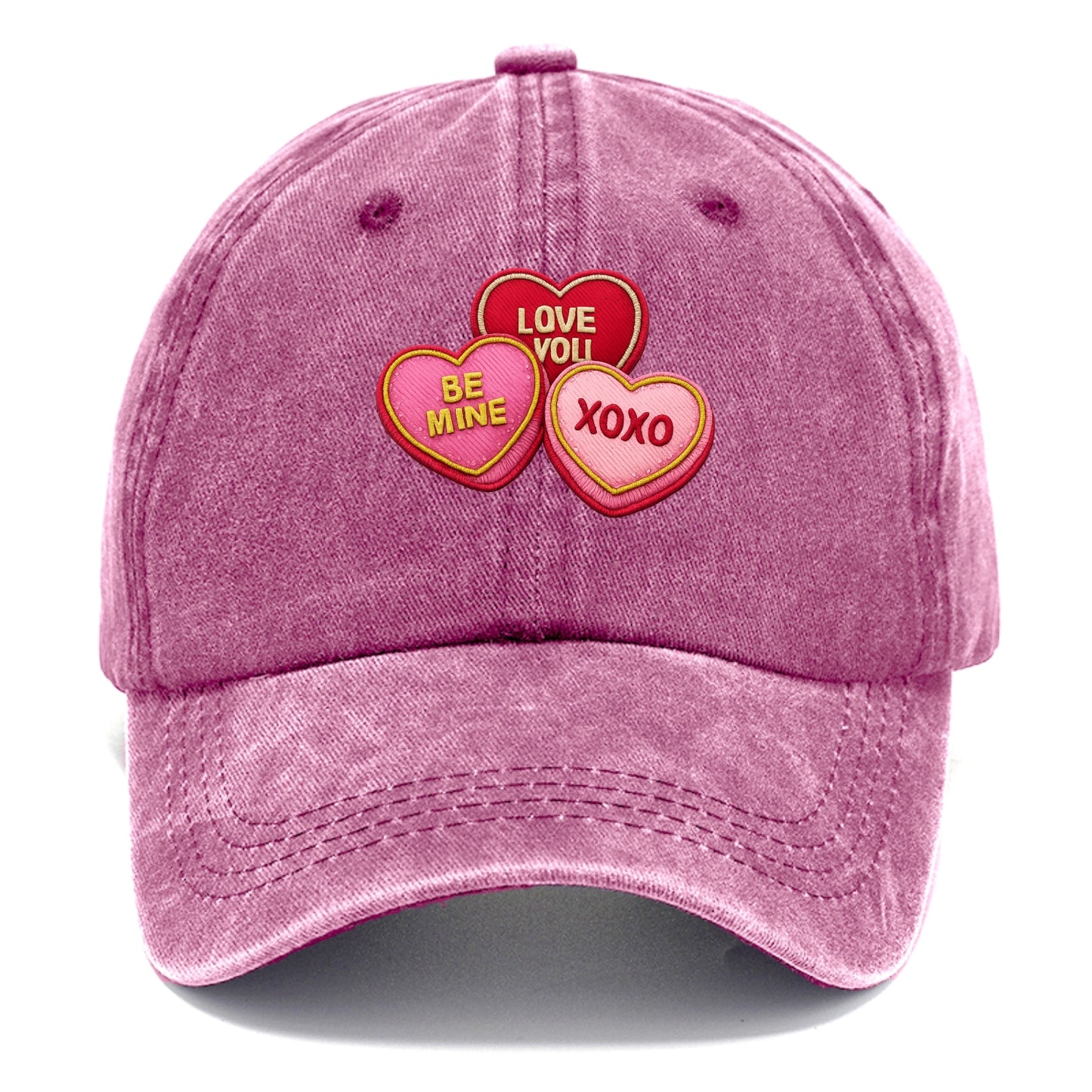 VALENTINES HEARTS - candy hearts in pink and red , love day - Classic Cap - Dusty Rose(Rose)