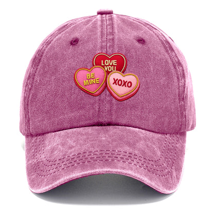 VALENTINES HEARTS - candy hearts in pink and red , love day - Classic Cap - Dusty Rose(Rose)