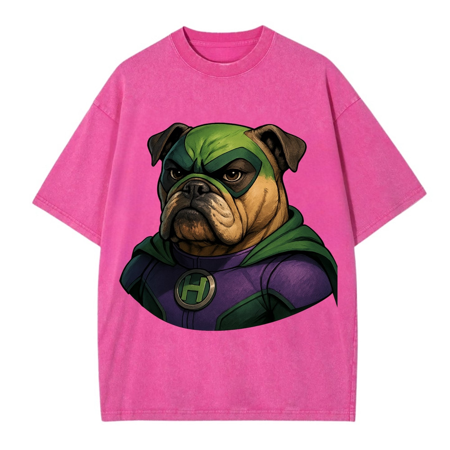 Bulldog Strong Hero  - Vintage T-shirt - Dusty Rose(Rose)