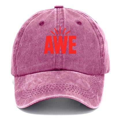 Bold typography design - "AWE" - overwhelming wonder - Classic Cap - Dusty Rose(Rose)