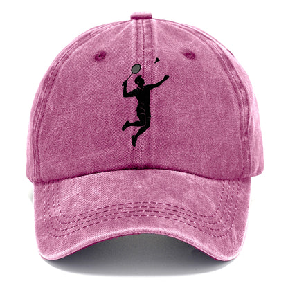 Badminton player jumping for a smash - Classic Cap - Dusty Rose(Rose)