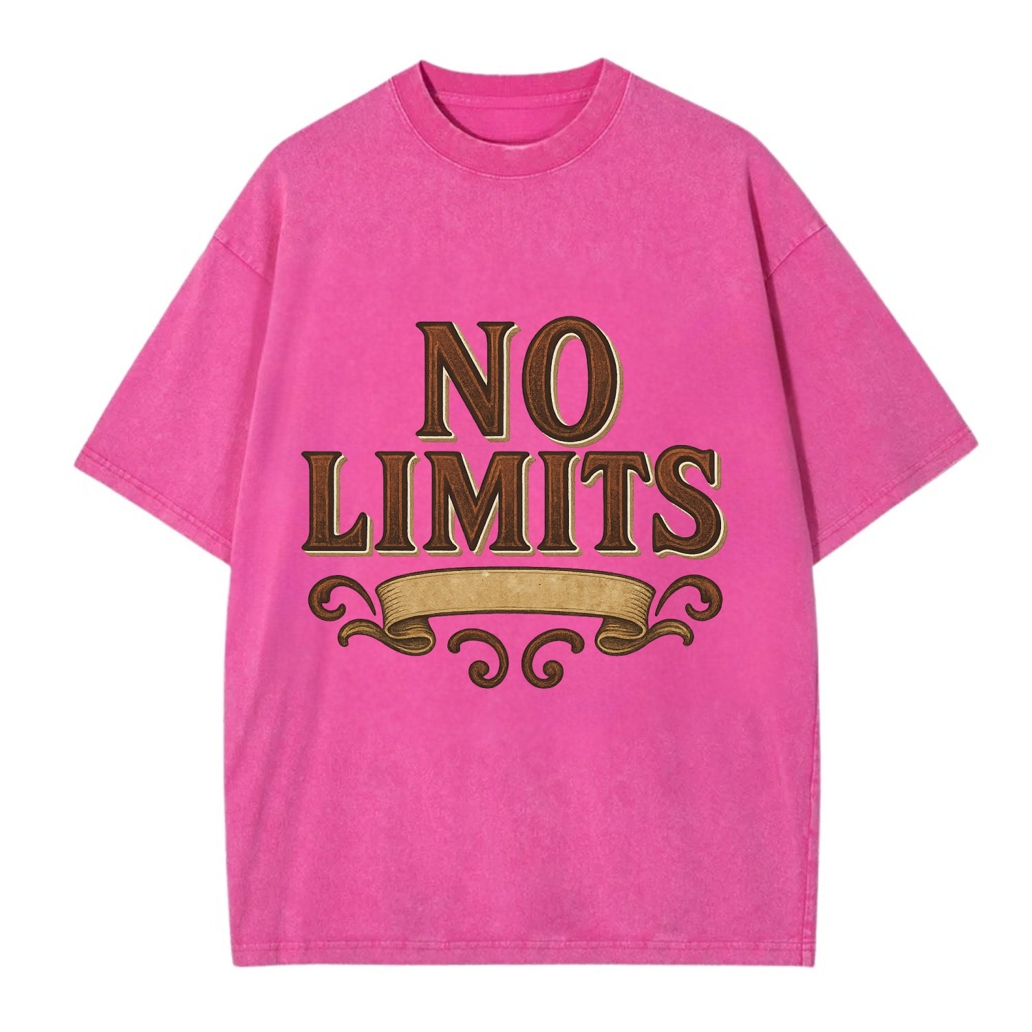 Bold typography design - "NO LIMITS" - boundless potential - Vintage T-shirt - Dusty Rose(Rose)