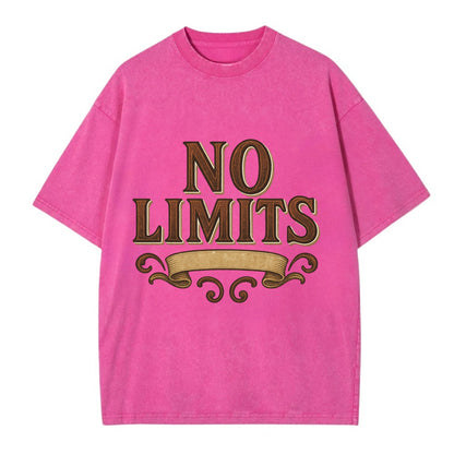 Bold typography design - "NO LIMITS" - boundless potential - Vintage T-shirt - Dusty Rose(Rose)