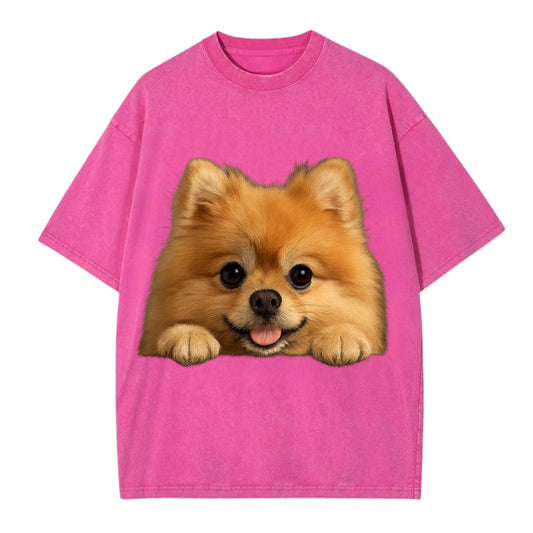 Pomeranian  - Vintage T-shirt - Dusty Rose(Rose)