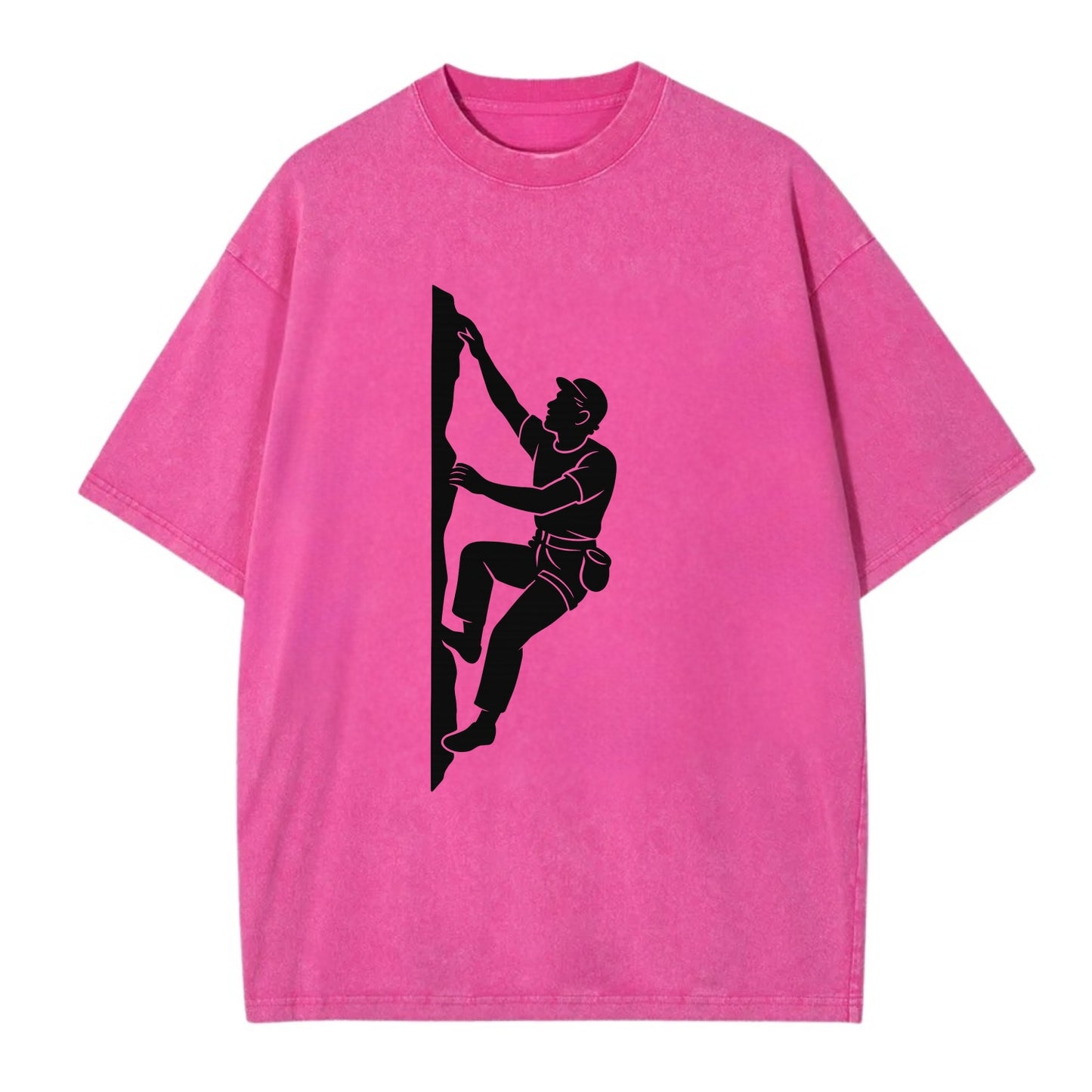 Rock climber reaching for the next hold - Vintage T-shirt - Dusty Rose(Rose)