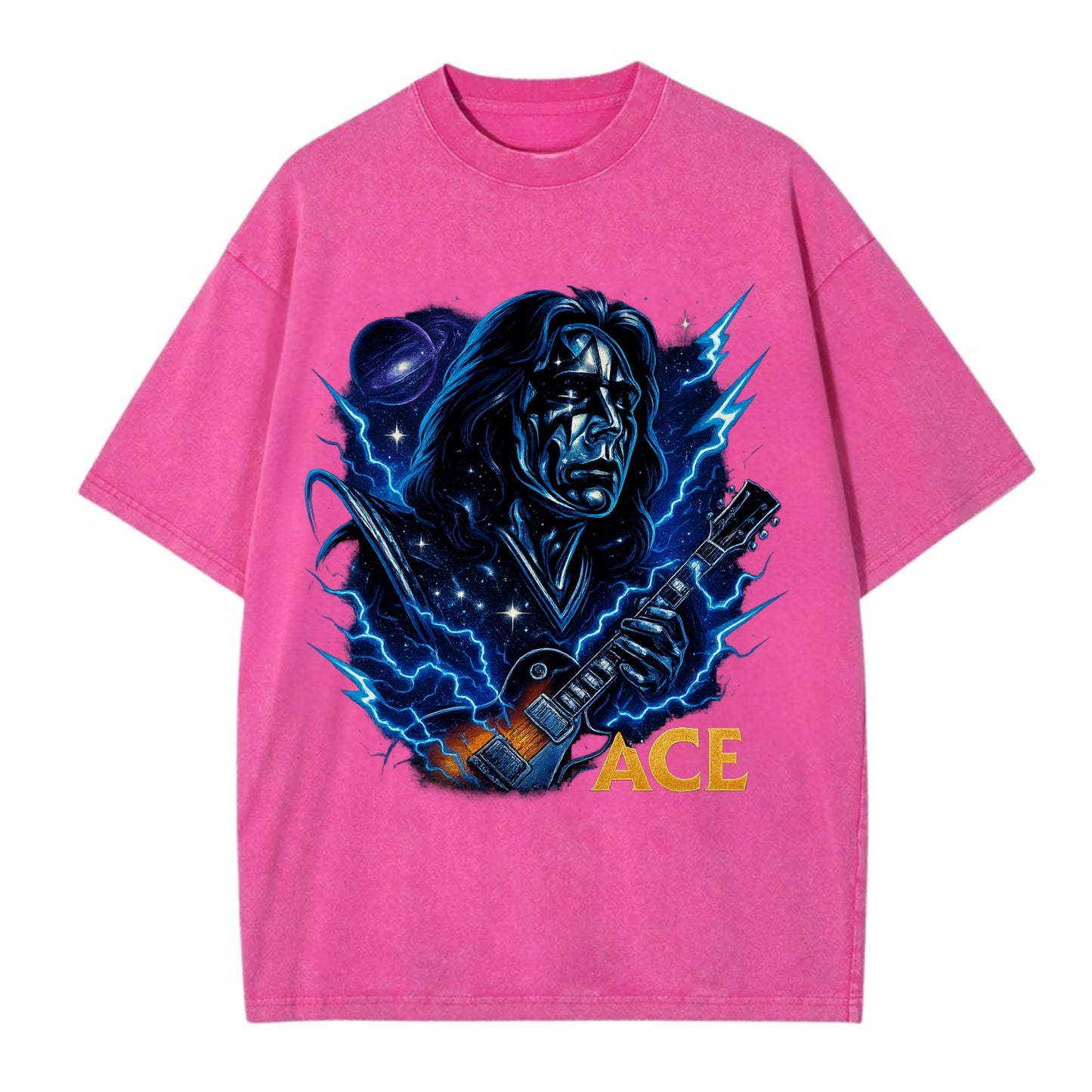 Cosmic Chrome Portrait - Vintage T-shirt - Dusty Rose(Rose)