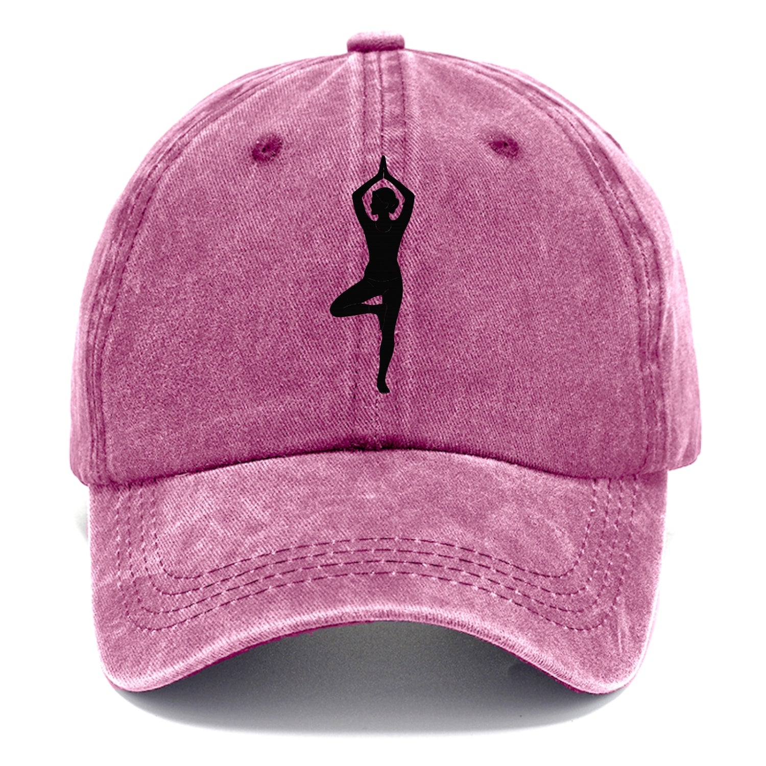 Yogi in tree pose silhouette - Classic Cap - Dusty Rose(Rose)