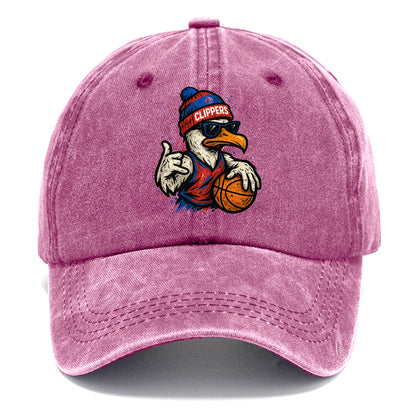 LA Seagull wearing Clippers red white and blue beanie with ship patch and wayfarer - Classic Cap - Dusty Rose(Rose)