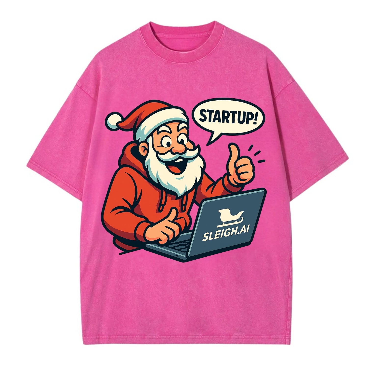 Santa Tech Startup CEO - Vintage T-shirt - Dusty Rose(Rose)