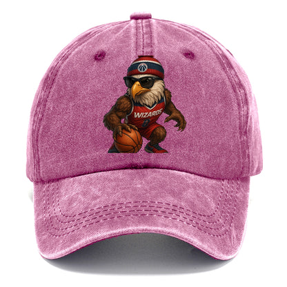DC Eagle wearing Wizards red white and blue beanie with monument patch and wayfarer - Classic Cap - Dusty Rose(Rose)