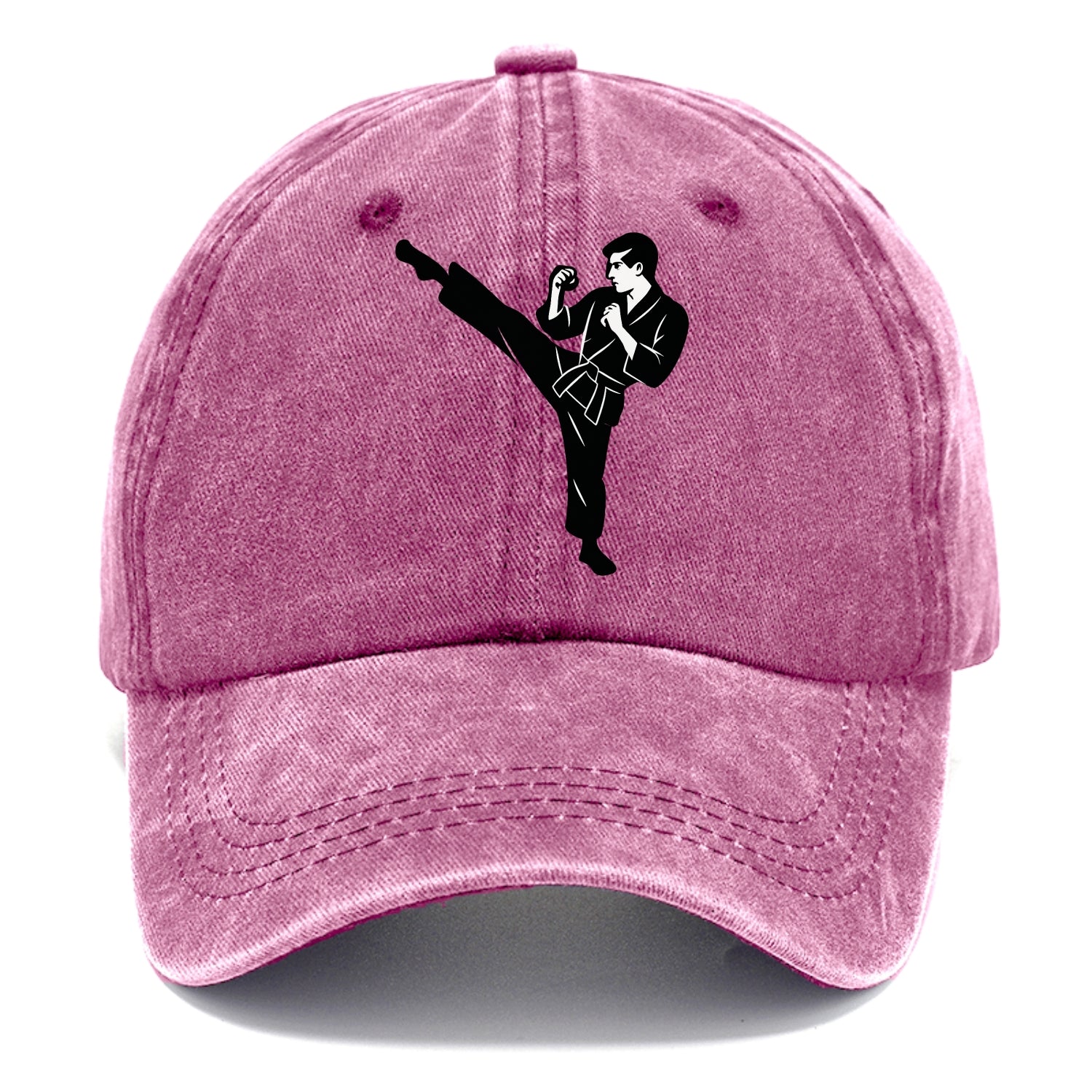 Martial artist performing a high kick - Classic Cap - Dusty Rose(Rose)