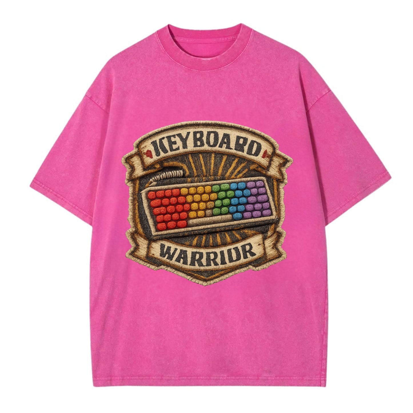 KEYBOARD WARRIOR - mechanical keyboard in RGB rainbow , PC master race - Vintage T-shirt - Dusty Rose(Rose)