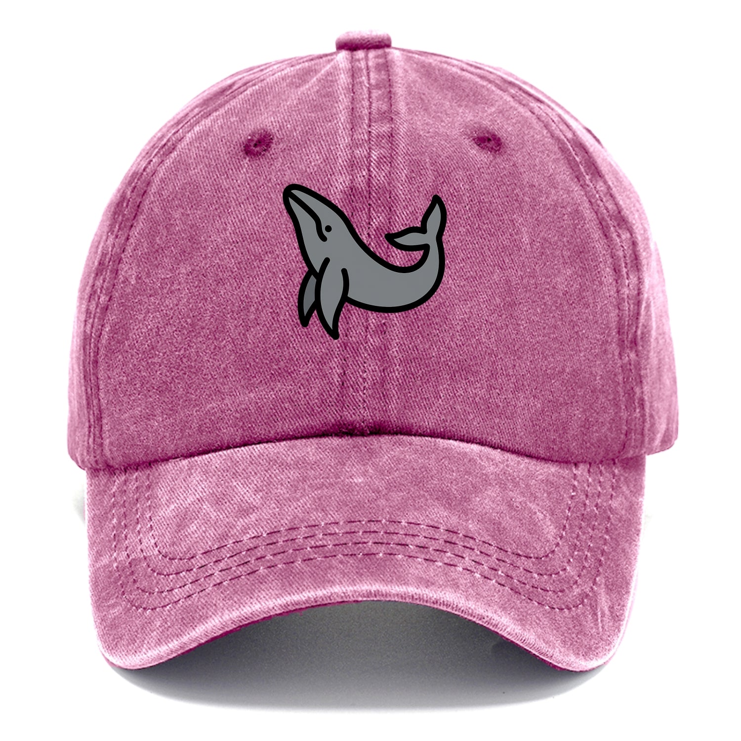 Humpback Whale - Gray breaching pose flat side profile - Classic Cap - Dusty Rose(Rose)