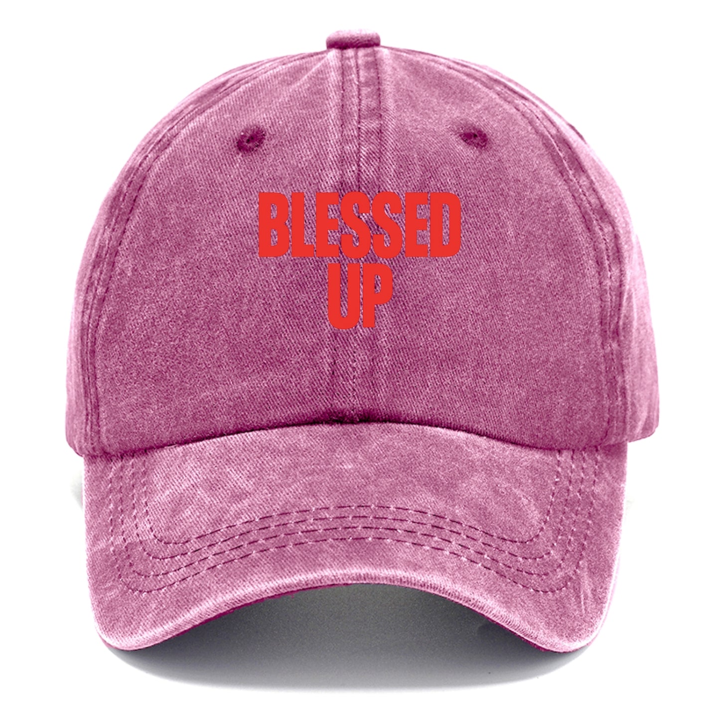 Bold typography design - "BLESSED UP" - recognizing fortune - Classic Cap - Dusty Rose(Rose)