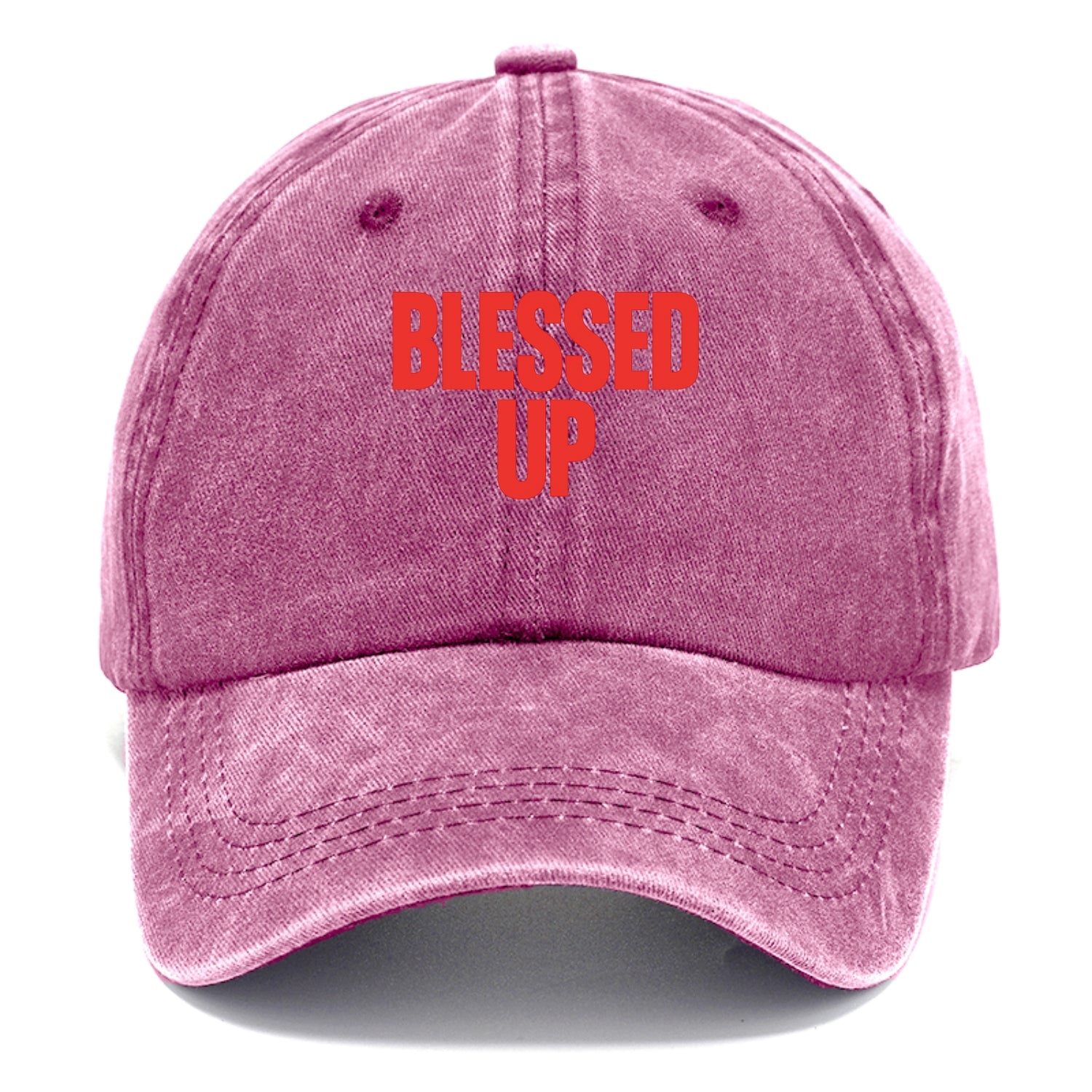 Bold typography design - "BLESSED UP" - recognizing fortune - Classic Cap - Dusty Rose(Rose)