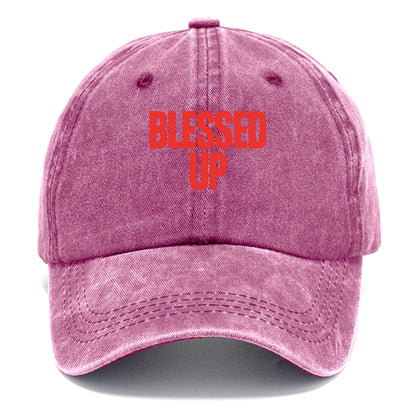 Bold typography design - "BLESSED UP" - recognizing fortune - Classic Cap - Dusty Rose(Rose)