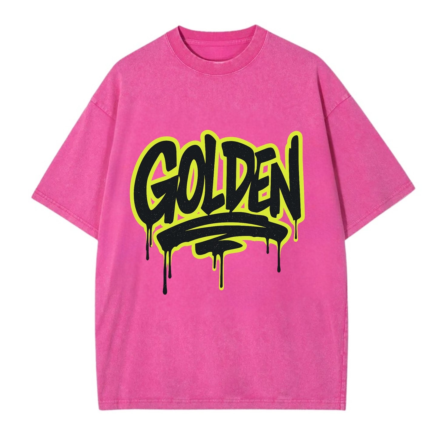Bold typography design - "GOLDEN" - precious, valuable, excellent - Vintage T-shirt - Dusty Rose(Rose)