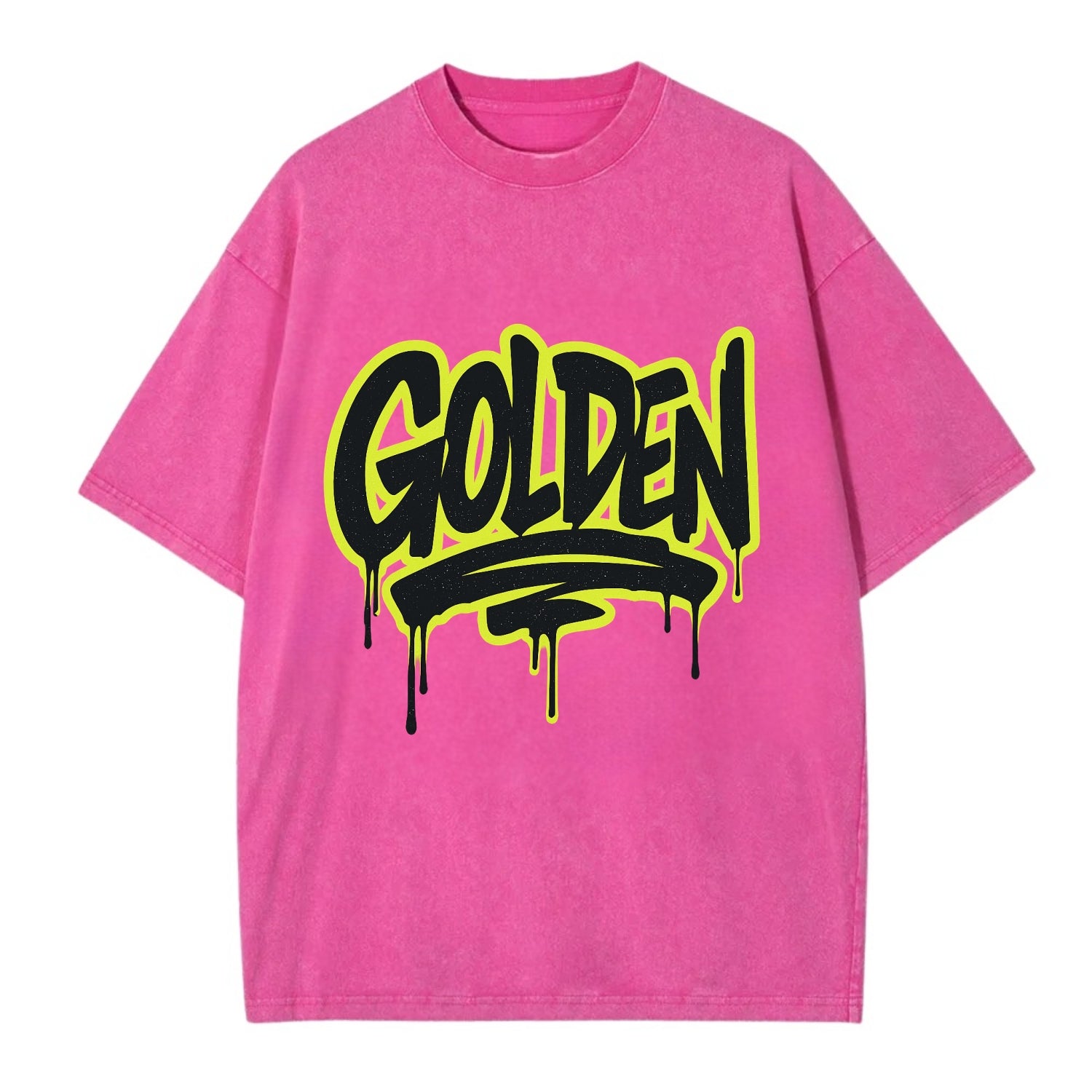 Bold typography design - "GOLDEN" - precious, valuable, excellent - Vintage T-shirt - Dusty Rose(Rose)