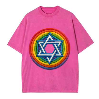 Star of David  - Vintage T-shirt - Dusty Rose(Rose)