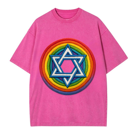 Star of David  - Vintage T-shirt - Dusty Rose(Rose)