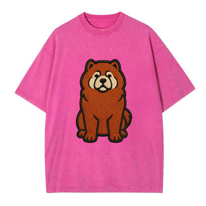 Chow Chow - Red fluffy sitting pose - Vi Vintage T-shirt - Dusty Rose(Rose)