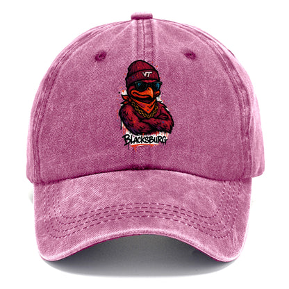 Blacksburg HokieBird wearing Virginia Tech beanie with VT patch - Classic Cap - Dusty Rose(Rose)