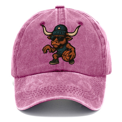 Texas Longhorn wearing Mavs beanie with lone star patch and wayfarer sunglasses - Classic Cap - Dusty Rose(Rose)