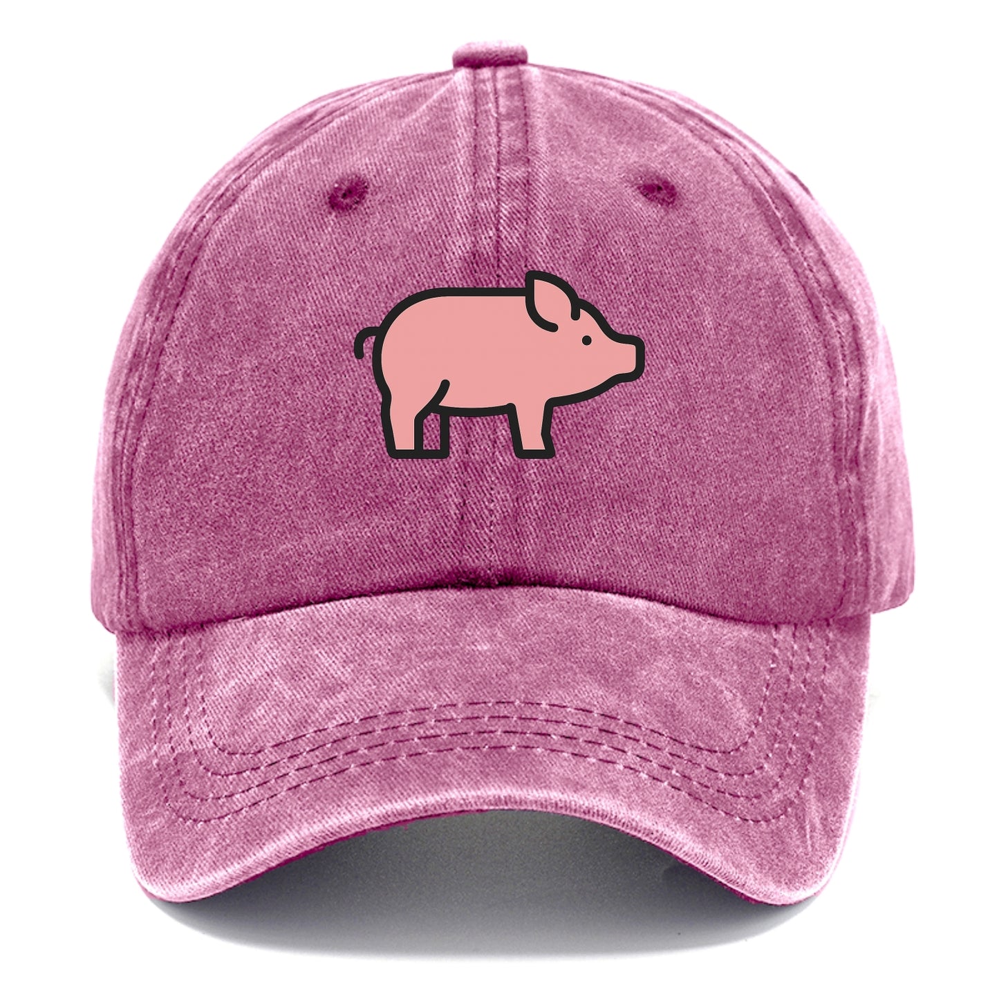 Pig - Pink farm pig flat side profile - Classic Cap - Dusty Rose(Rose)