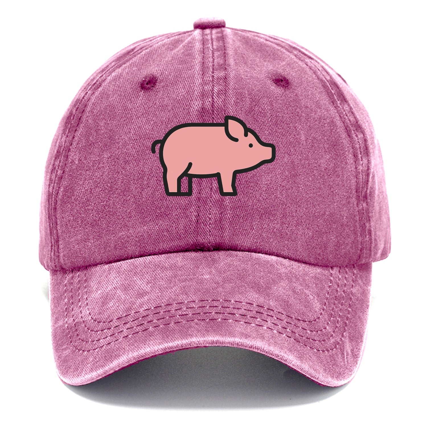 Pig - Pink farm pig flat side profile - Classic Cap - Dusty Rose(Rose)