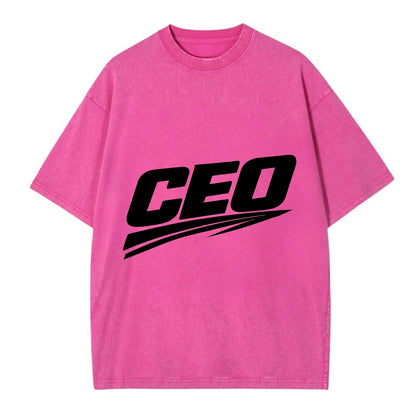 Bold typography design - "CEO" - chief executive, running things - Vintage T-shirt - Dusty Rose(Rose)