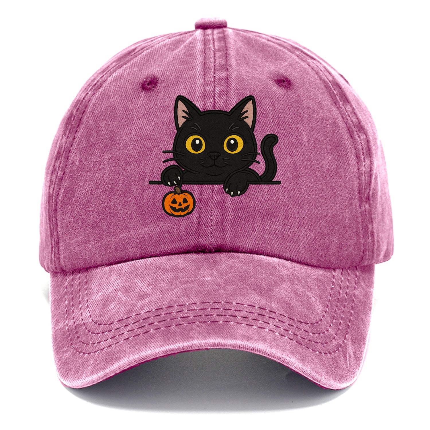 Midnight the black cat poking tongue out playfully while peeking. - Classic Cap - Dusty Rose(Rose)