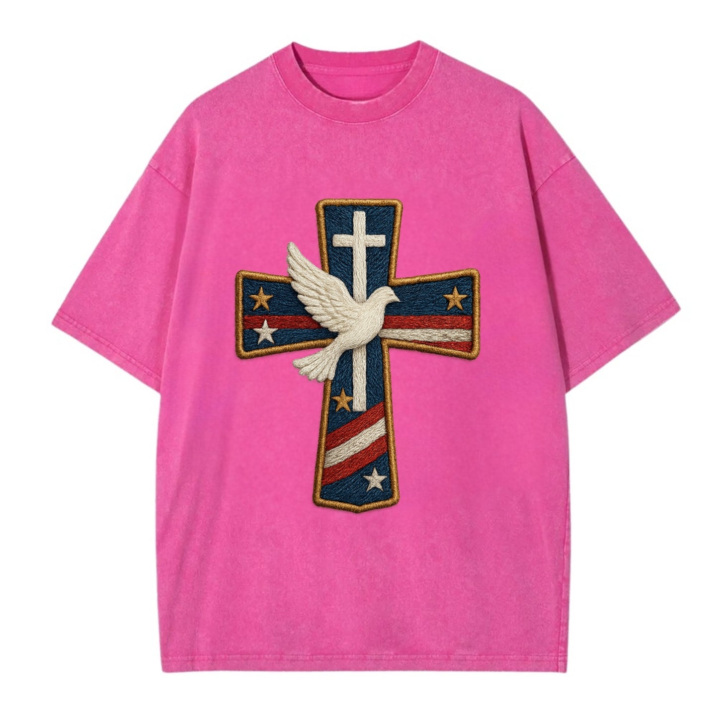 Dove and Cross  - Vintage T-shirt - Dusty Rose(Rose)