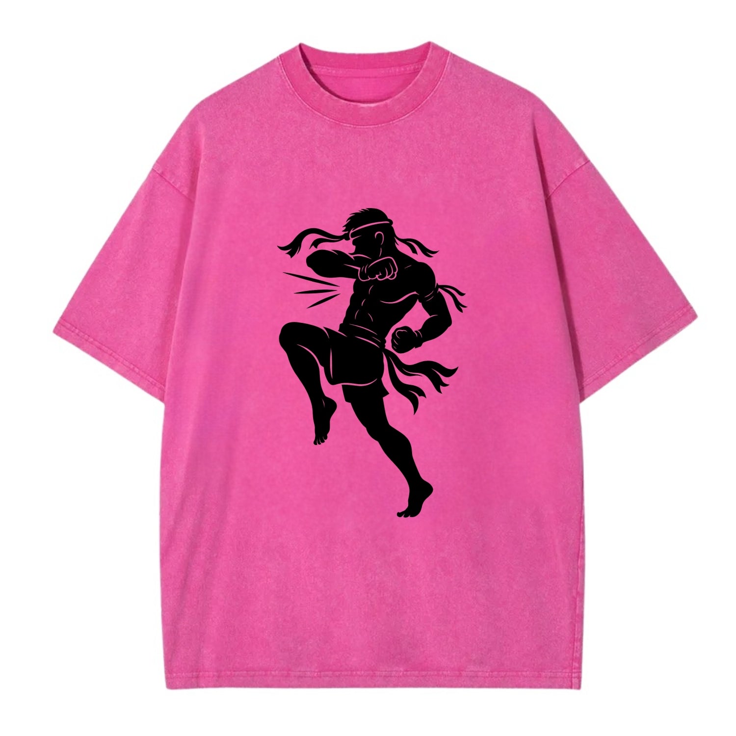 Thai Muay Thai fighter elbow strike - Vintage T-shirt - Dusty Rose(Rose)