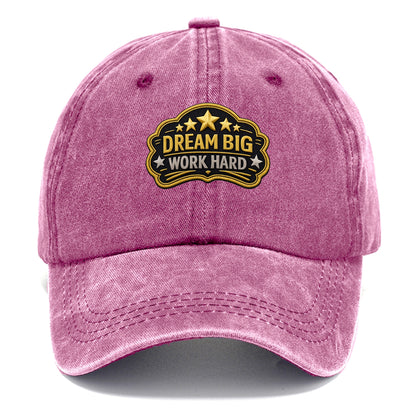 DREAM BIG WORK HARD - stars with text in gold , aspiration - Classic Cap - Dusty Rose(Rose)