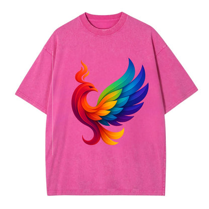 Liberation Bird - Phoenix with each feat - Vintage T-shirt - Dusty Rose(Rose)