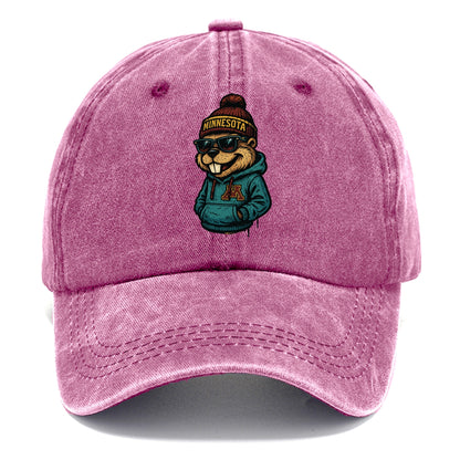 Minneapolis Gopher wearing Minnesota beanie with M patch - Classic Cap - Dusty Rose(Rose)