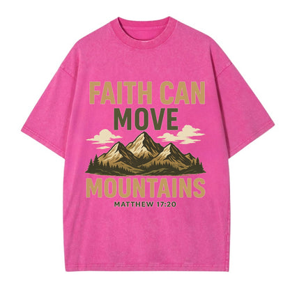 Matthew 17:20 Mountains - Vintage T-shirt - Dusty Rose(Rose)