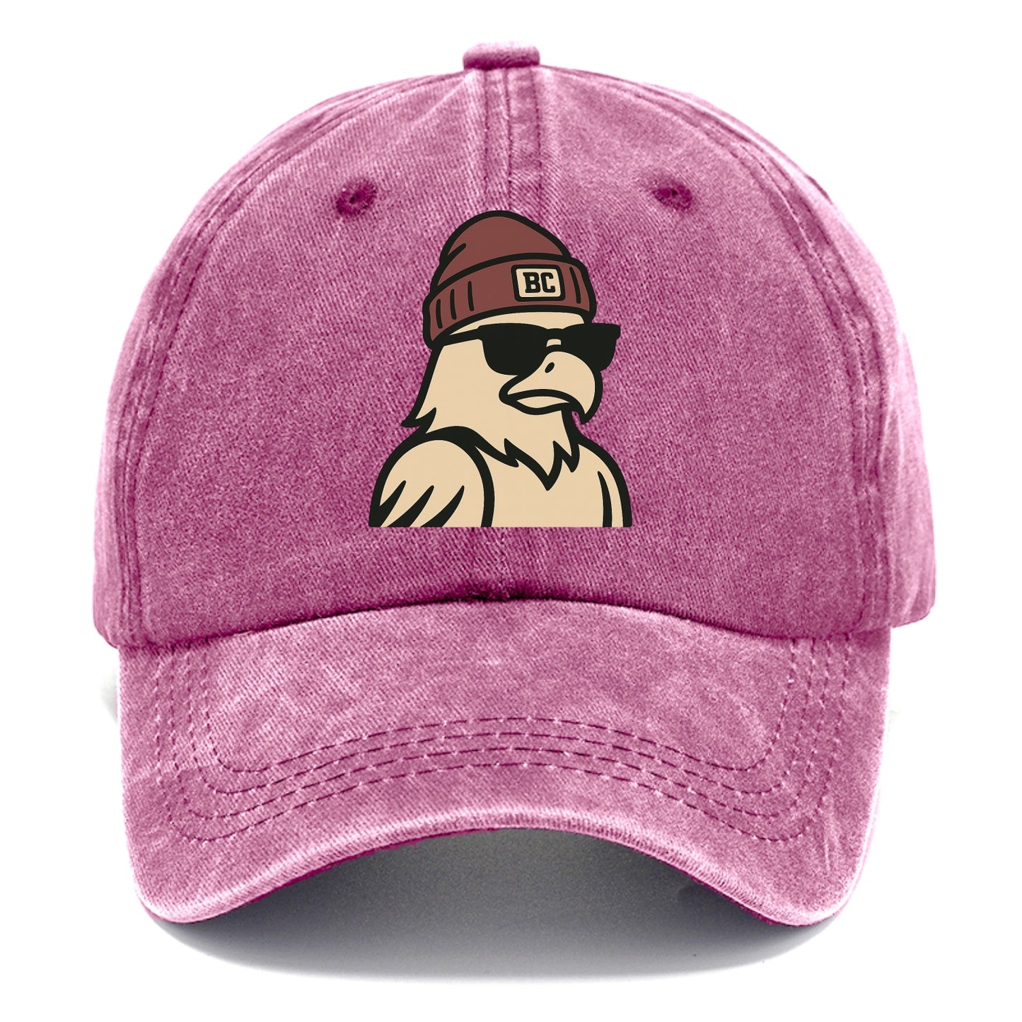 Chestnut Hill Eagle wearing Boston College beanie with BC patch - Classic Cap - Dusty Rose(Rose)