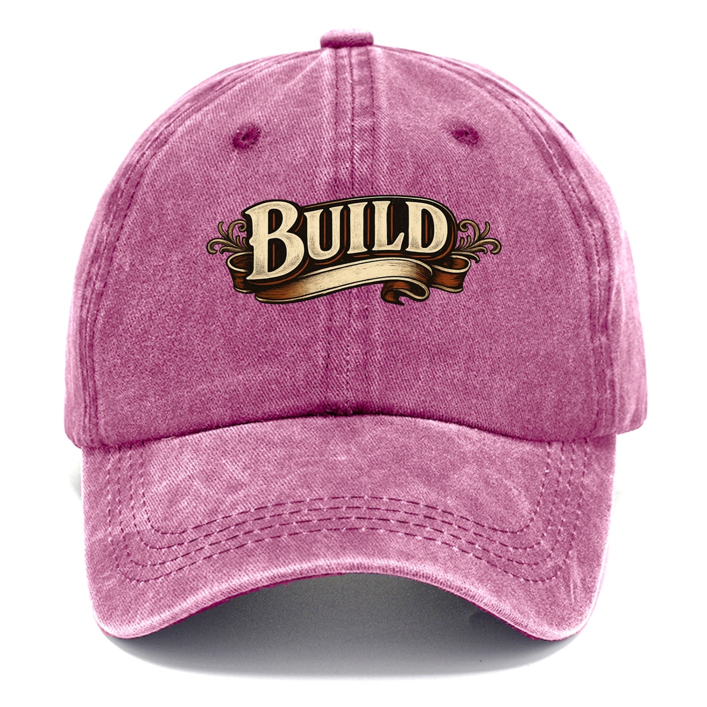 Bold typography design - "BUILD" - constructing, making real - Classic Cap - Dusty Rose(Rose)