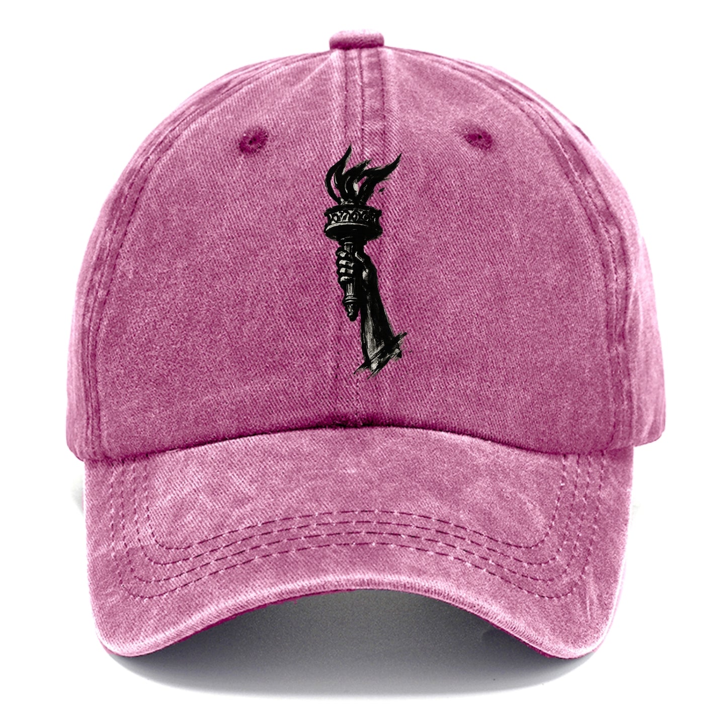 Statue of Liberty torch - freedom and democracy ink painting - Classic Cap - Dusty Rose(Rose)