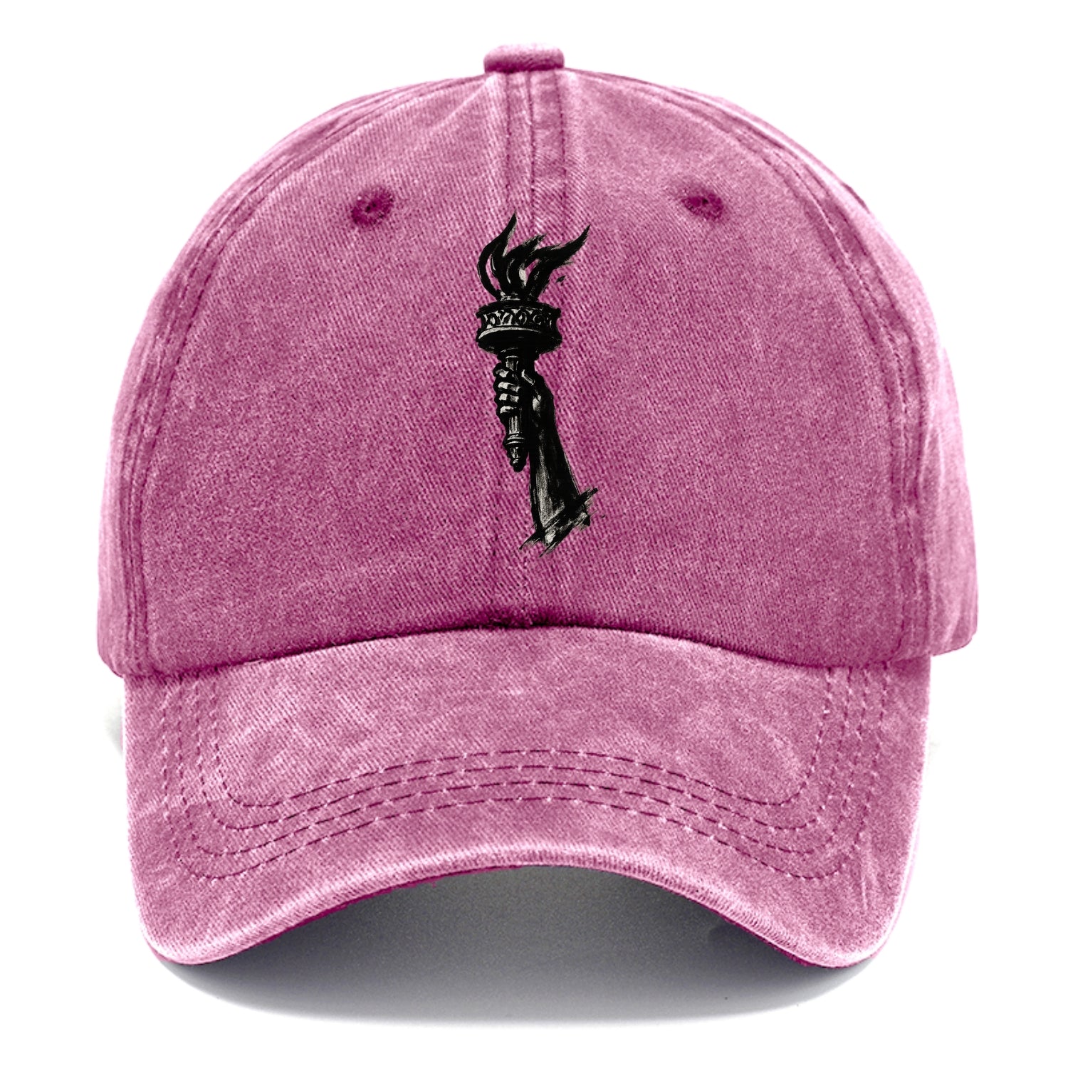 Statue of Liberty torch - freedom and democracy ink painting - Classic Cap - Dusty Rose(Rose)