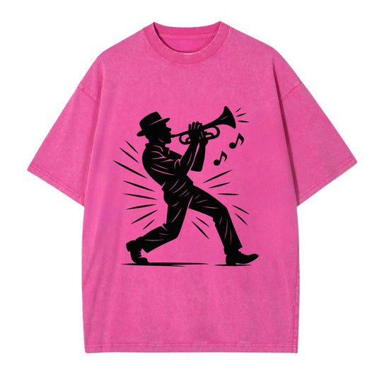 New Orleans jazz musician street corner - Vintage T-shirt - Dusty Rose(Rose)