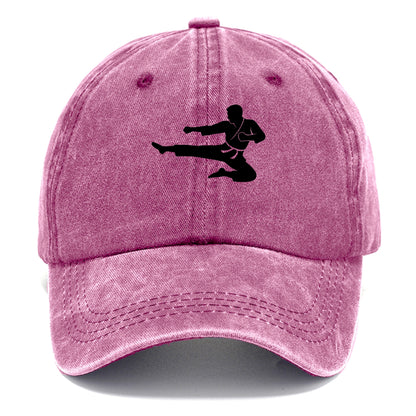 Martial artist flying kick - Classic Cap - Dusty Rose(Rose)