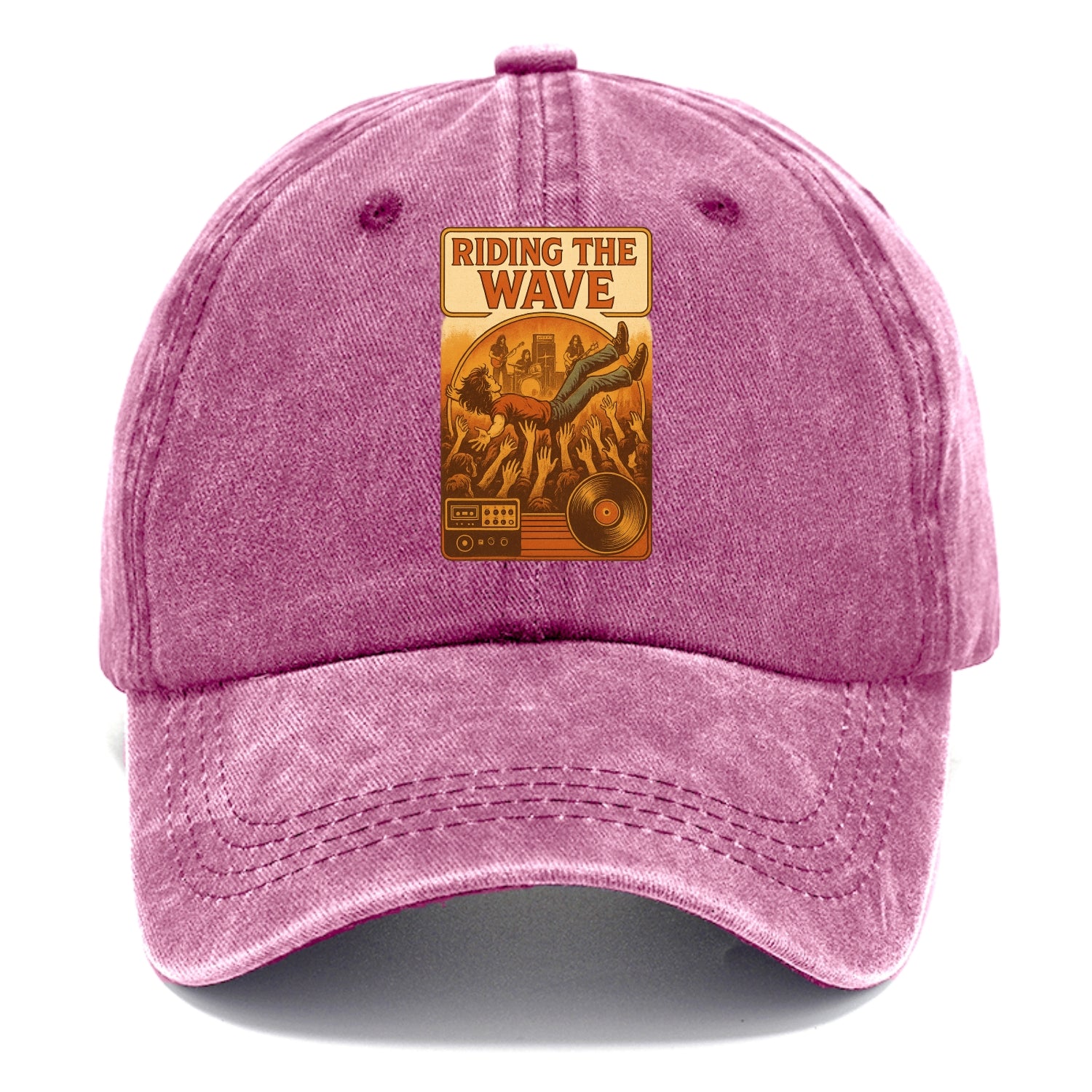 Crowd surfing at packed concert - "Riding the Wave" - concert energy - Classic Cap - Dusty Rose(Rose)