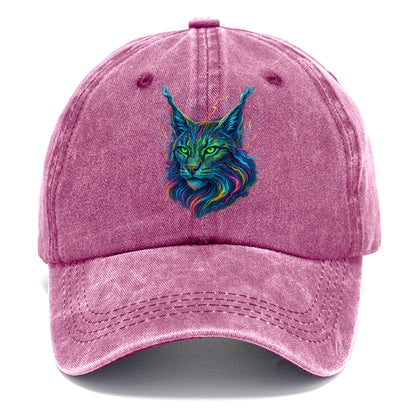 Wild lynx with ear tufts transforming into liquid mercury flows, silver and gold - Classic Cap - Dusty Rose(Rose)